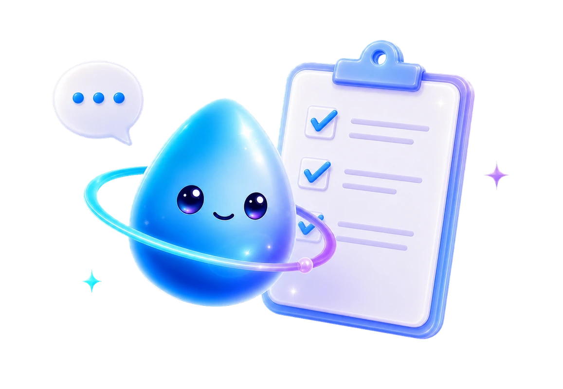Bree floating beside a partner review checklist and conversation bubble.
